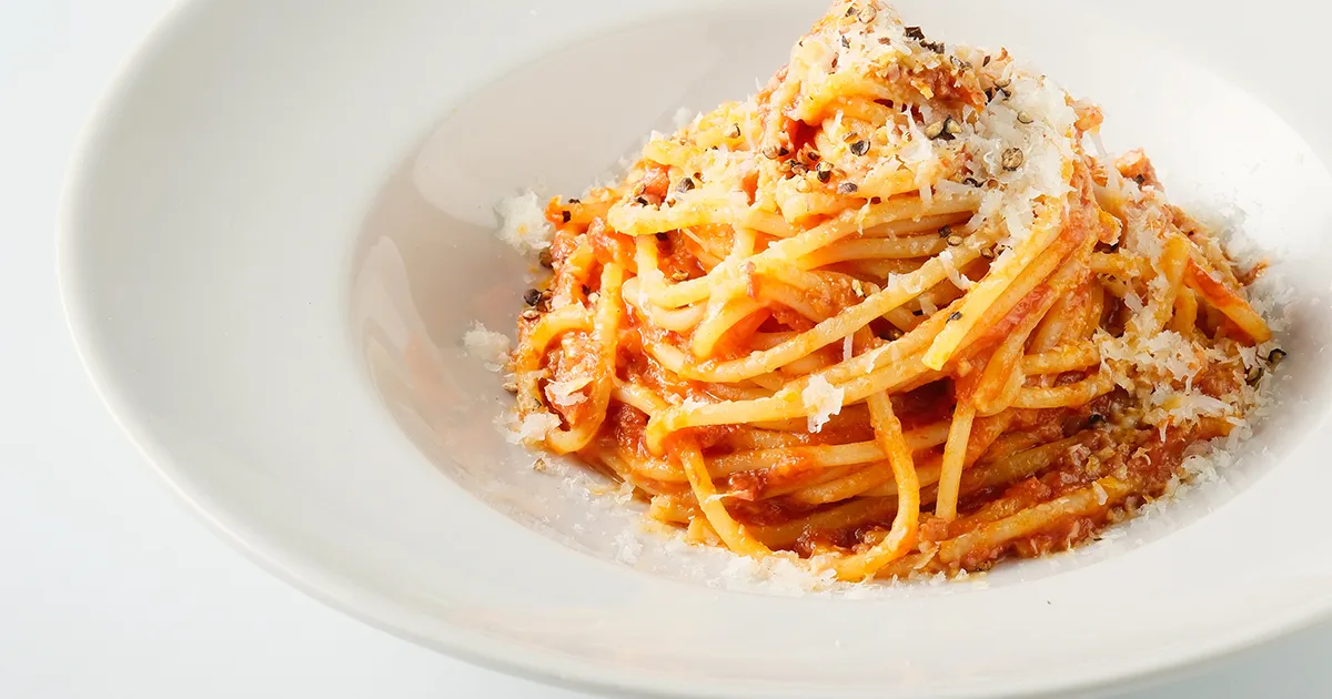 アマトリチャーナペコリーノチーズ ベルミチェッリ_カット