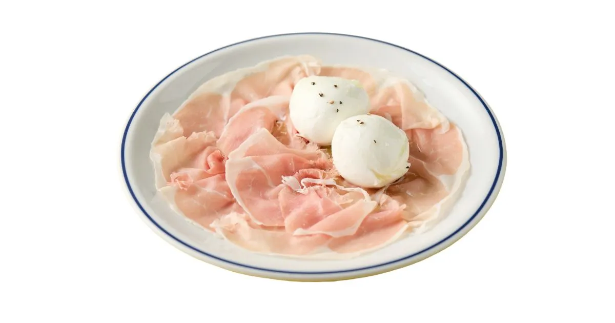 水牛のモッツアレラの プロシュート 白抜き